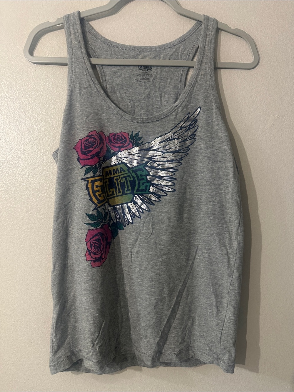 gray racerback tank top MMA Elite SZ XL